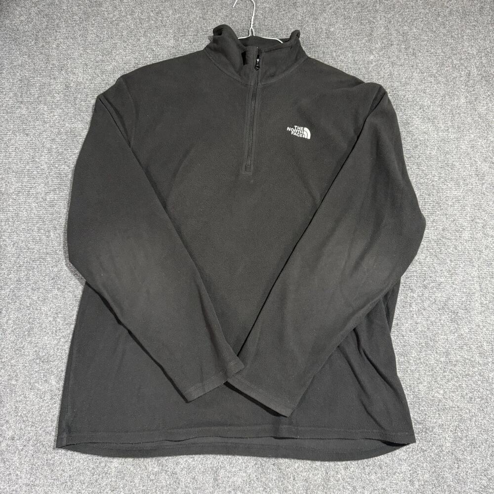 North Face Mens XL Black Fleece 1/4 Zip Pullover Jacket Outdoor
